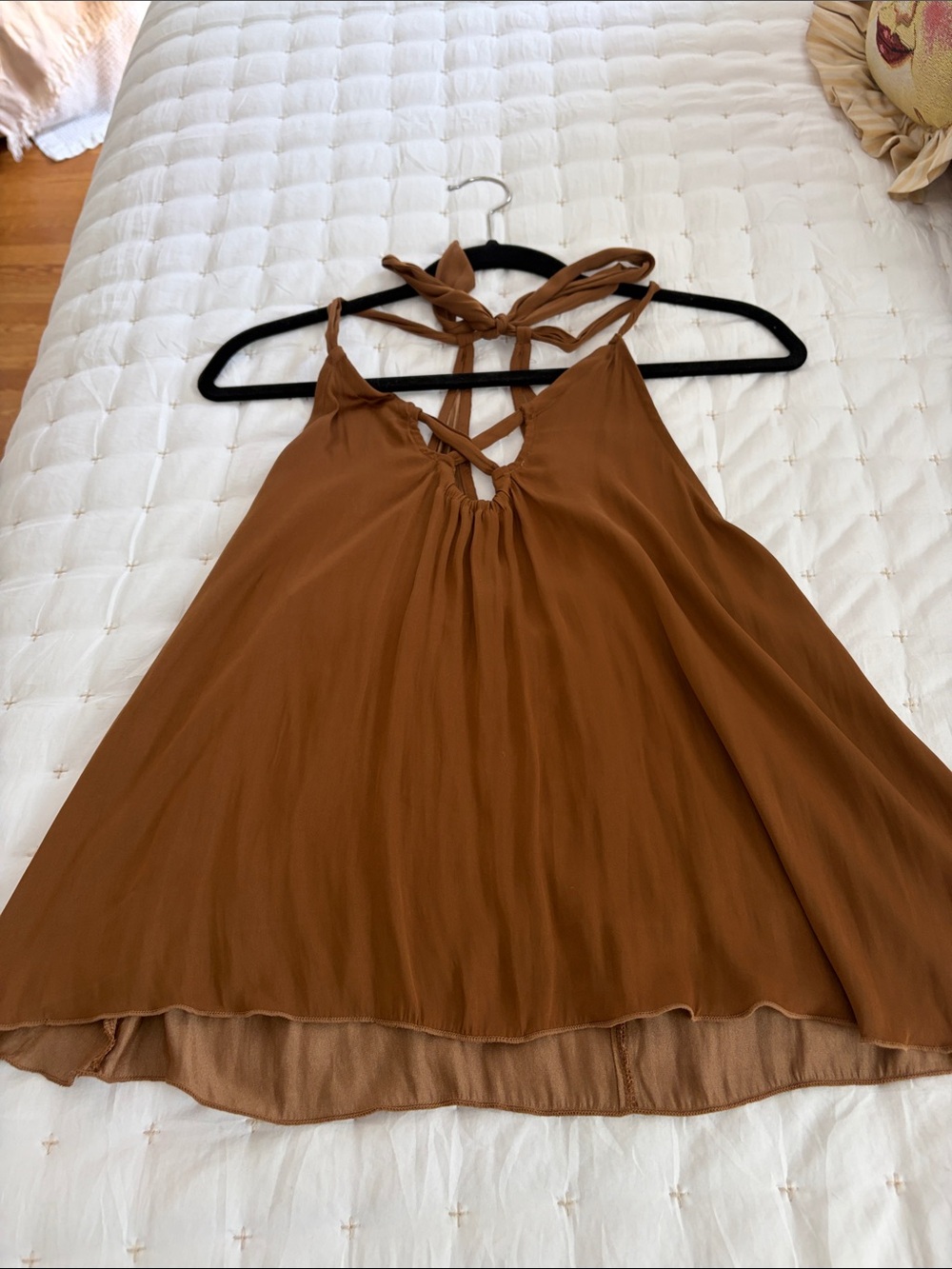 Free People Rust Brown Tie-Back Halter Camisole